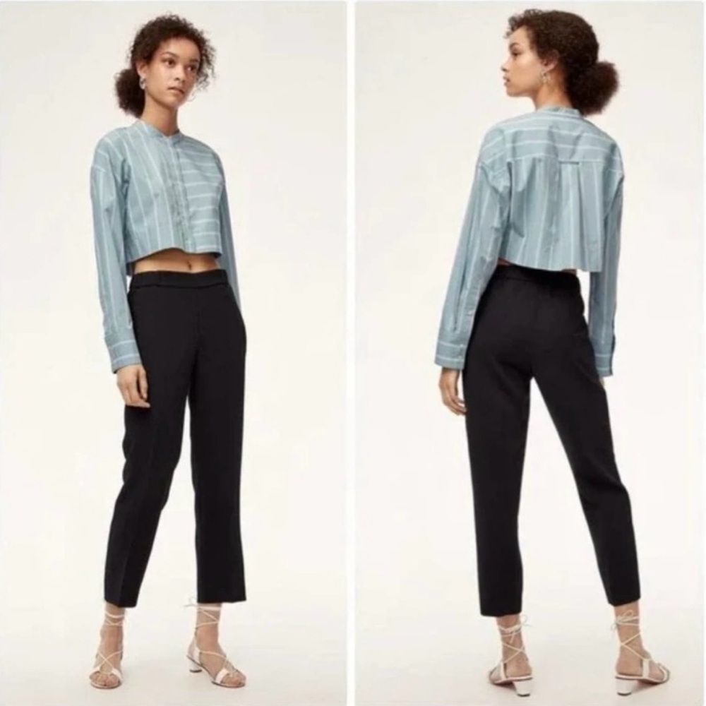Aritzia Wilfred Darontal Cropped Black Trousers Size 2